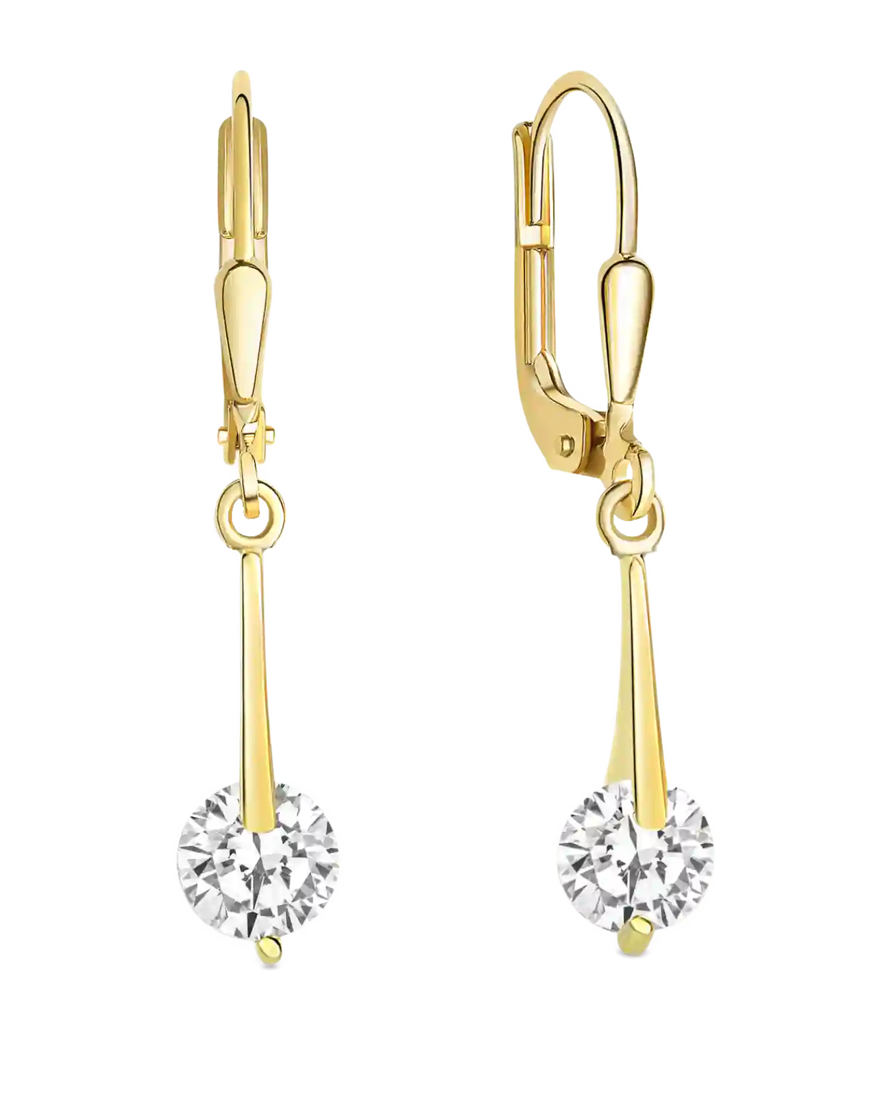 Brisur Oberteile langes stäbchen mit großen zirkonia unten offen gefasst