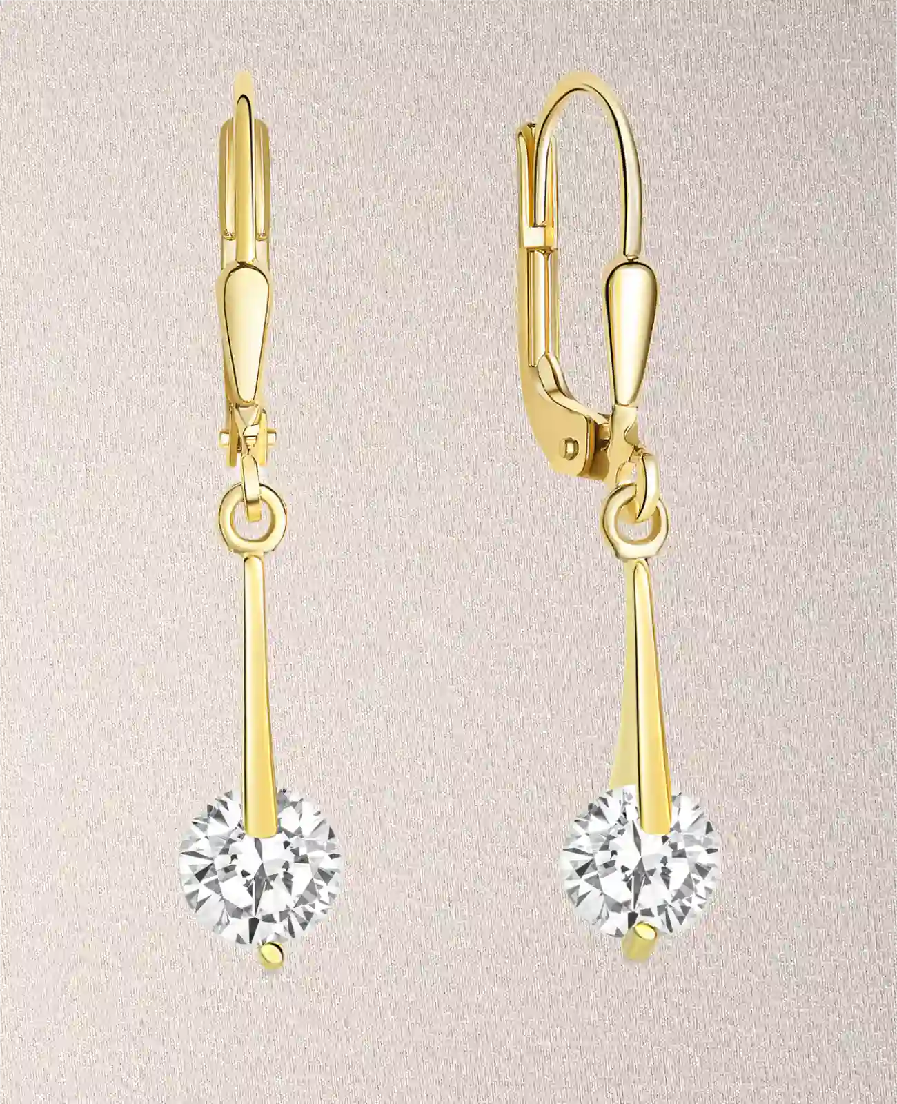 Brisur Oberteile langes stäbchen mit großen zirkonia unten offen gefasst