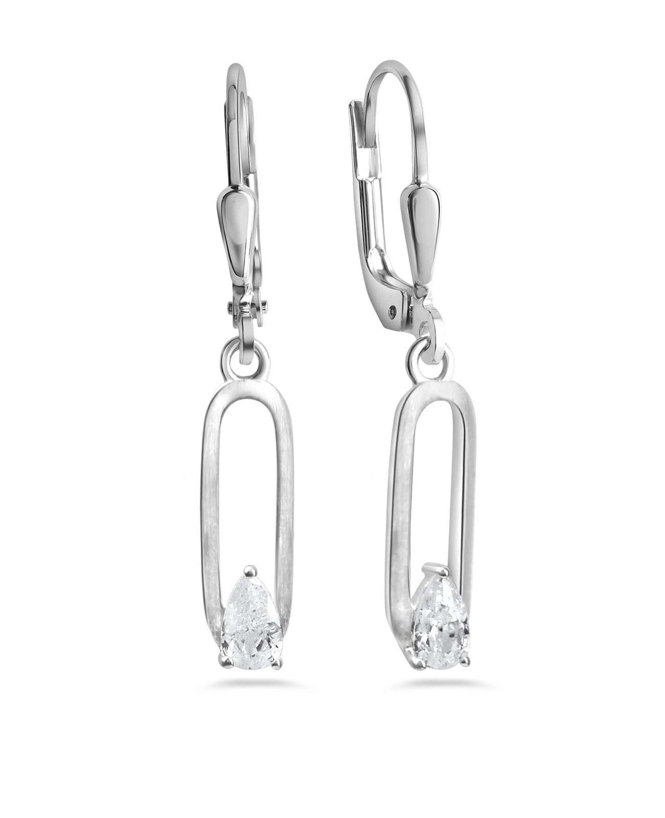 Brisur Oberteile ovale offene Unterteile mit Zirkonia Steine Tropfenform
