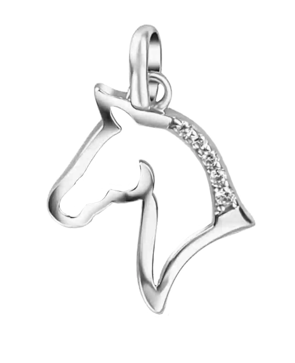 Pferdekopf Anhänger in der Mähne 5 Zirkonia Steine