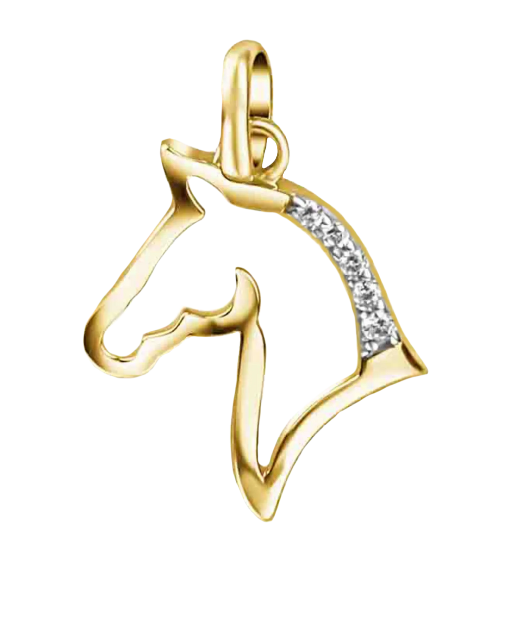 Pferdekopf Anhänger in der Mähne 5 Zirkonia Steine