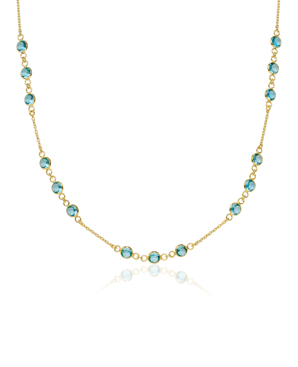 ankerkette armband mit dreierblöcken runde hellblaue zirkonia steinen