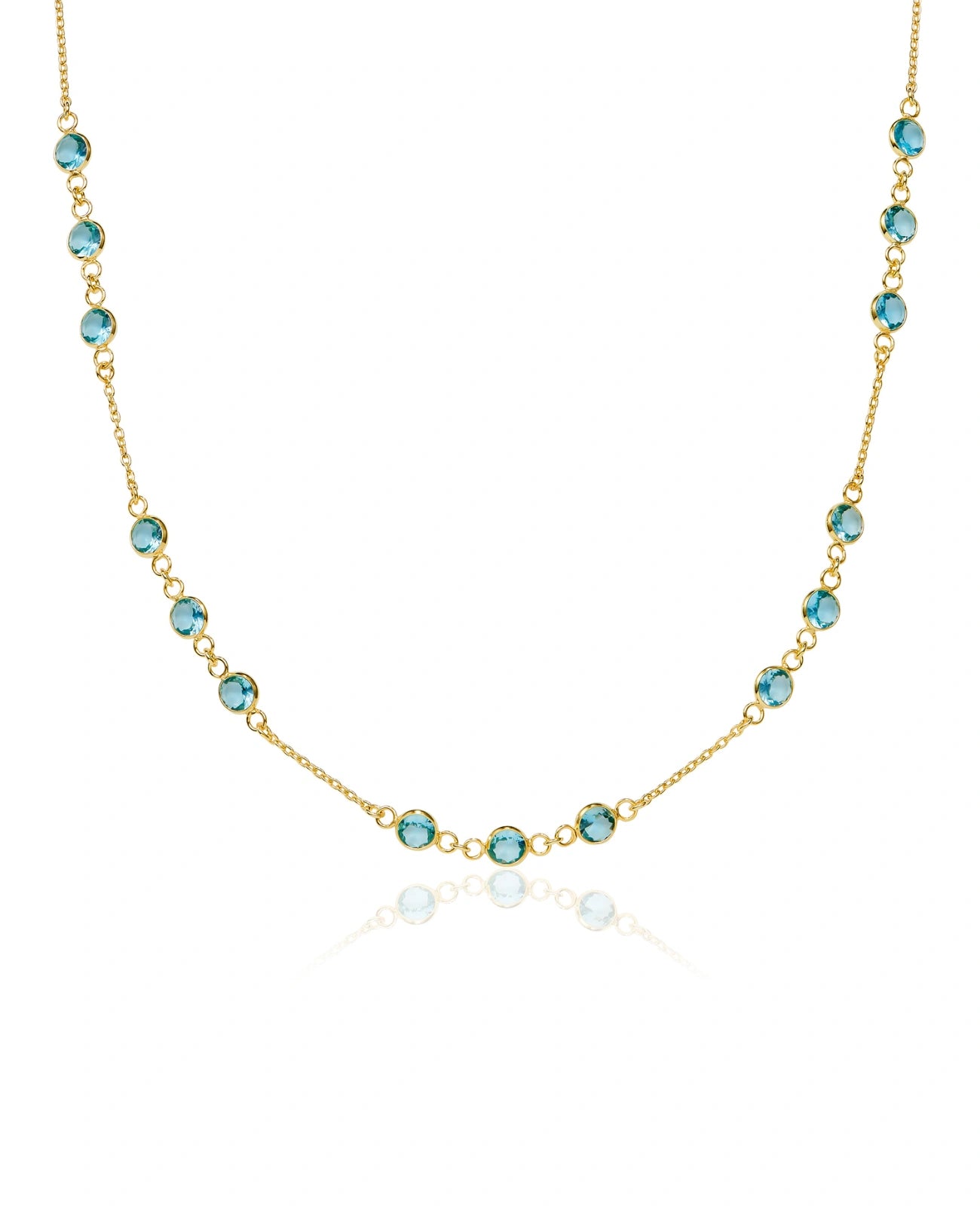 ankerkette armband mit dreierblöcken runde hellblaue zirkonia steinen