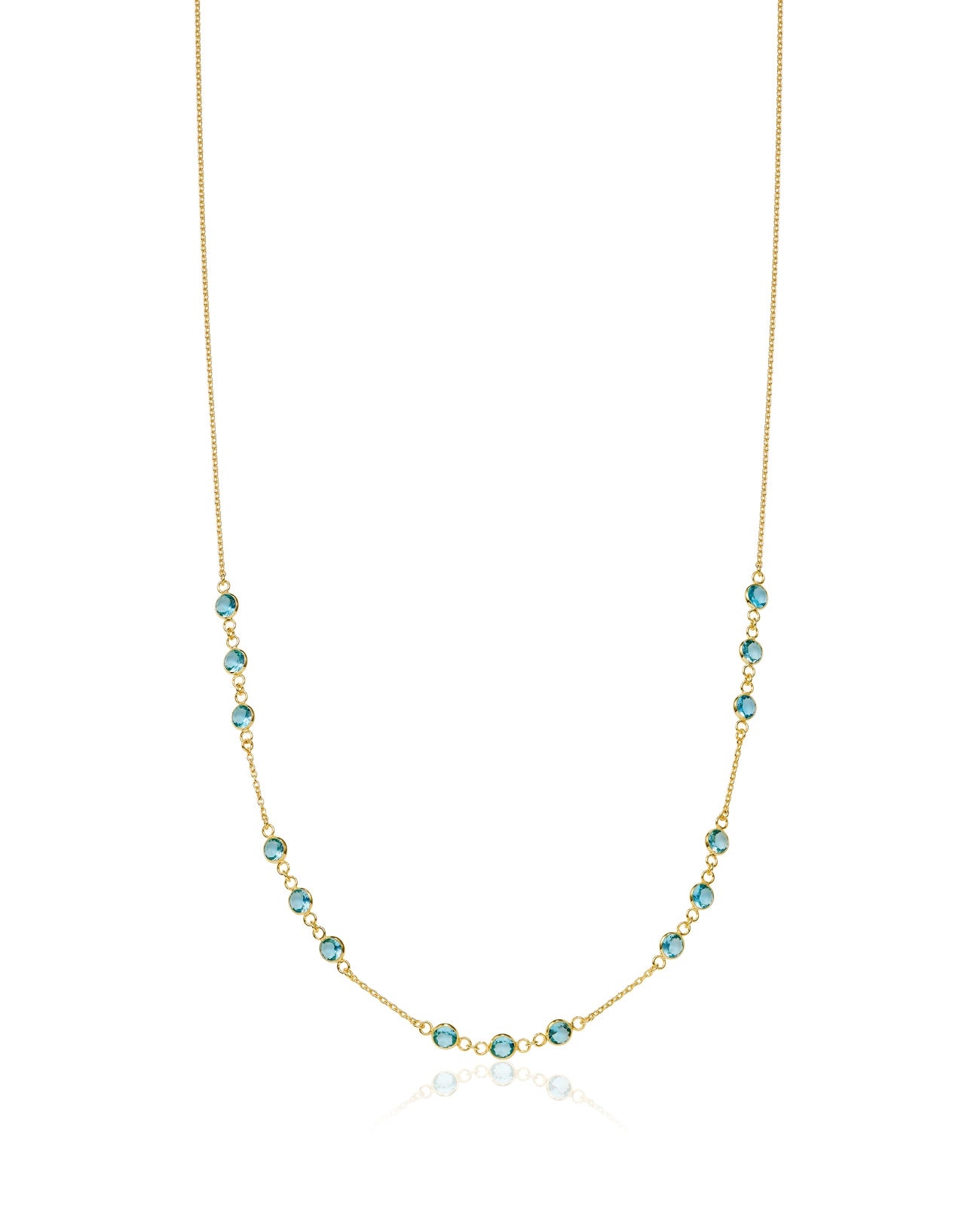 ankerkette armband mit dreierblöcken runde hellblaue zirkonia steinen