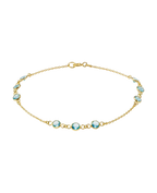 ankerkette armband mit dreierblöcken runde hellblaue zirkonia steinen