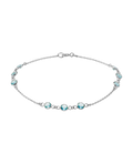 ankerkette armband mit dreierblöcken runde hellblaue zirkonia steinen