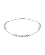 ankerkette armband mit dreierblöcken runde hellblaue zirkonia steinen