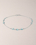 ankerkette armband mit dreierblöcken runde hellblaue zirkonia steinen