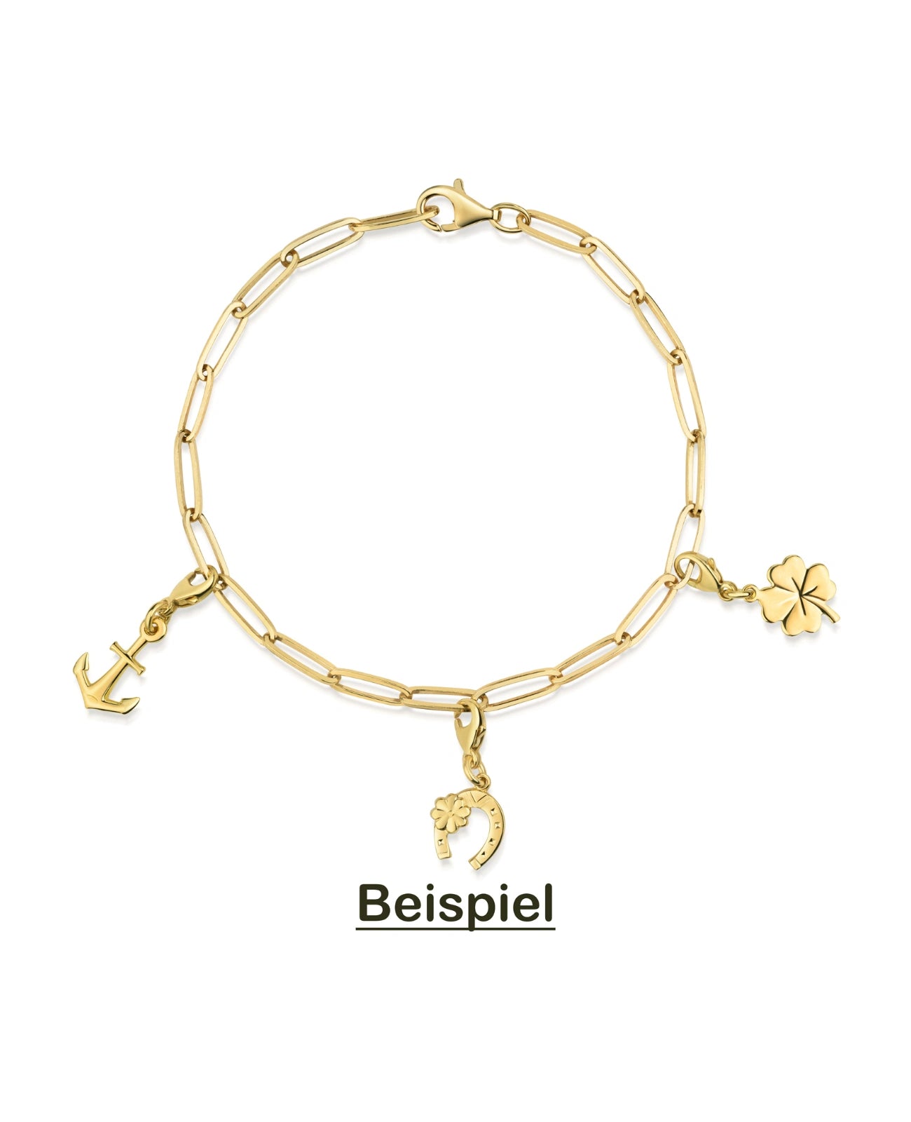 Kleeblatt Charm Anhänger mit Karabiner