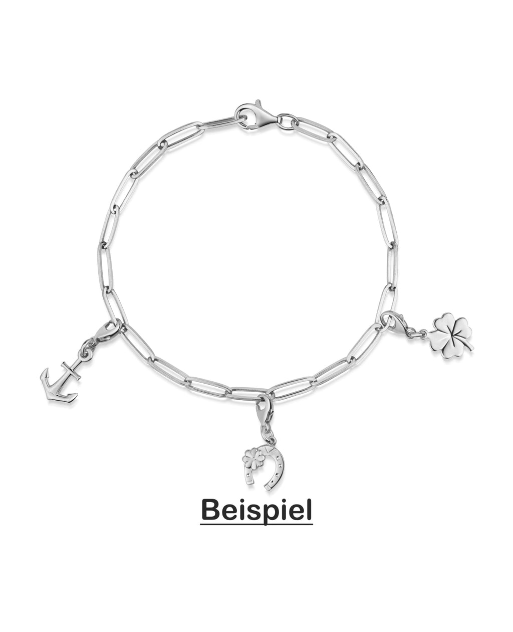 Kleeblatt Charm Anhänger mit Karabiner