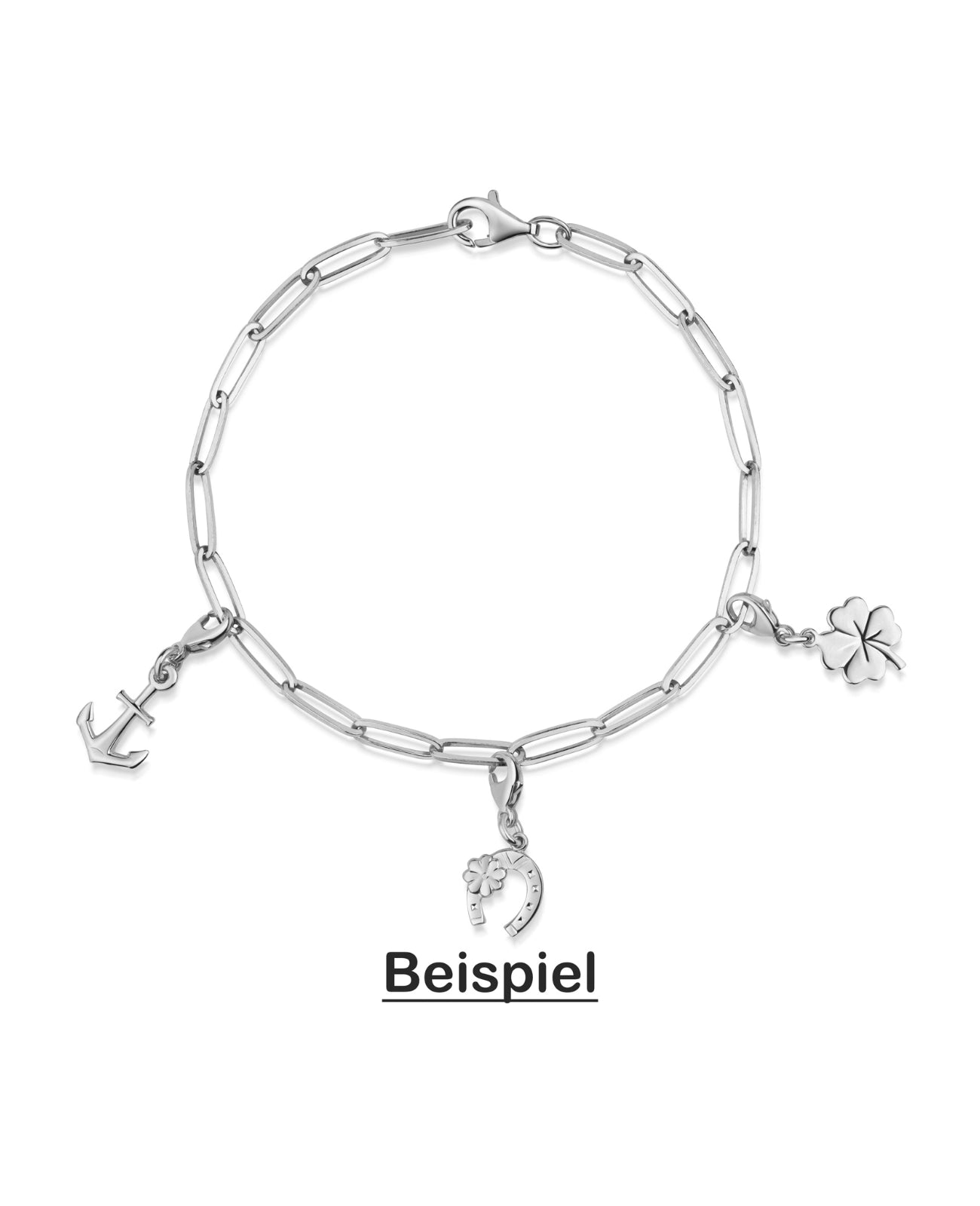 Kleeblatt Charm Anhänger mit Karabiner