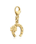Hufeisen mit Kleeblatt Charm Anhänger mit Karabiner