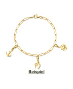 Hufeisen mit Kleeblatt Charm Anhänger mit Karabiner
