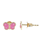 Flache Schmetterling Ohrstecker die Flügel sind rosa
