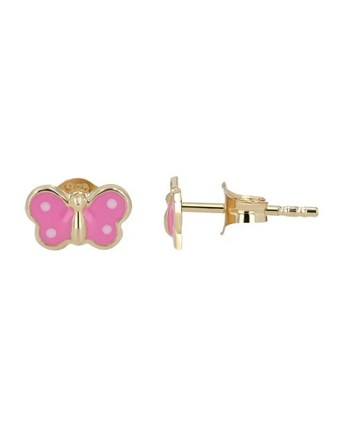 Flache Schmetterling Ohrstecker die Flügel sind rosa