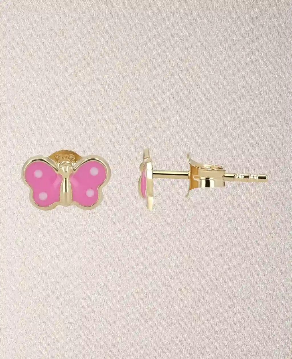 Flache Schmetterling Ohrstecker die Flügel sind rosa