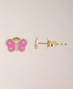 Flache Schmetterling Ohrstecker die Flügel sind rosa