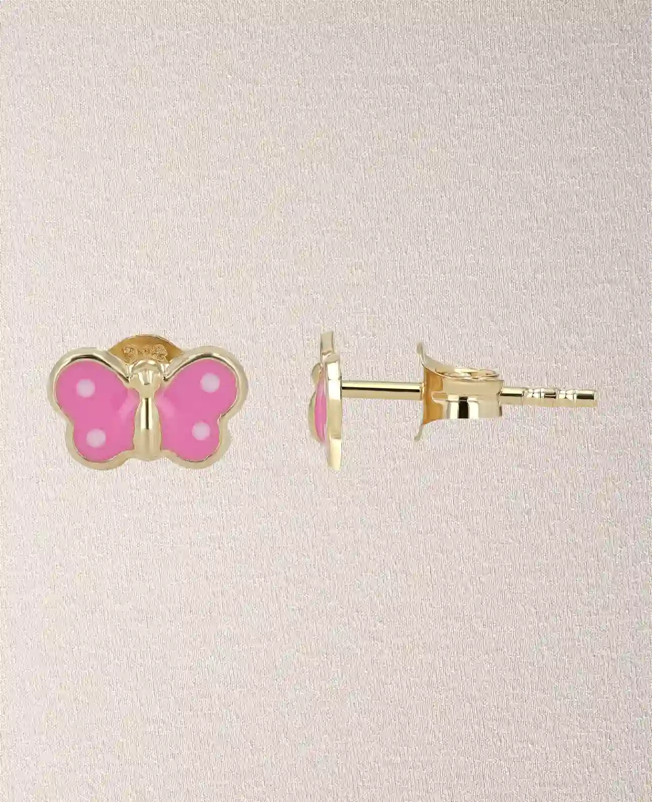 Flache Schmetterling Ohrstecker die Flügel sind rosa