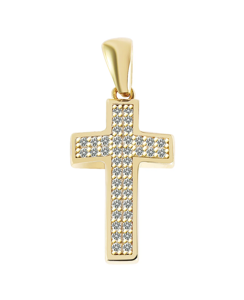 breies kreuz mit vollen 2 reihigen zirkoniabesatz