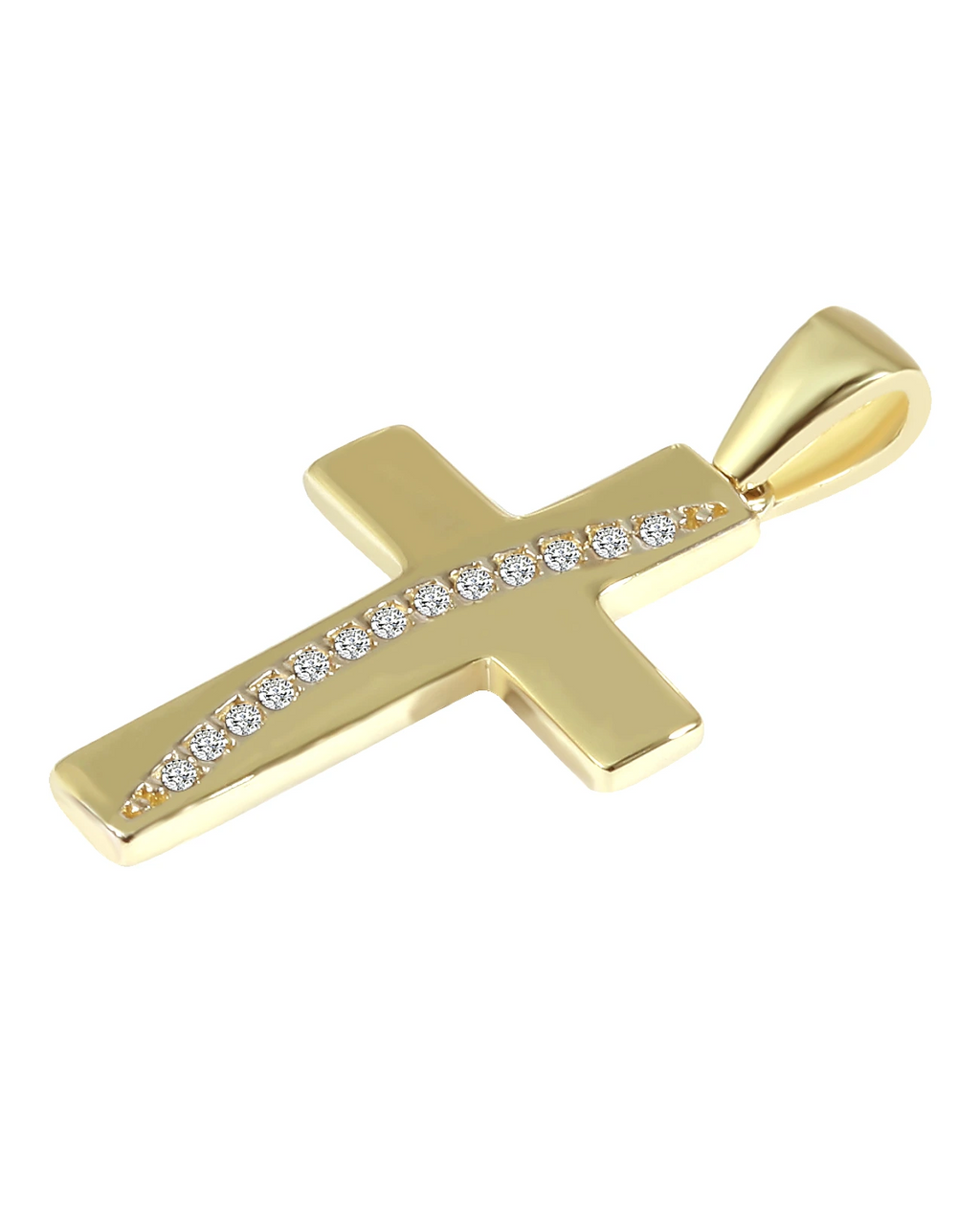 breites kreuz mit gebogener zirkoniabesatz reihe von oben nach unten