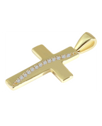 breites kreuz mit gebogener zirkoniabesatz reihe von oben nach unten