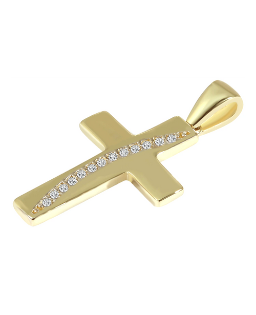 breites kreuz mit gebogener zirkoniabesatz reihe von oben nach unten
