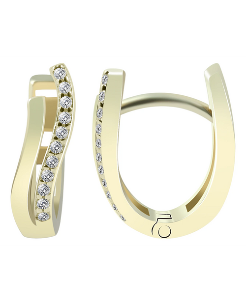 schmale 2 reihige creolen eine reihe mit zirkoniabesatz