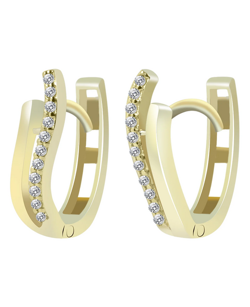 schmale 2 reihige creolen eine reihe mit zirkoniabesatz