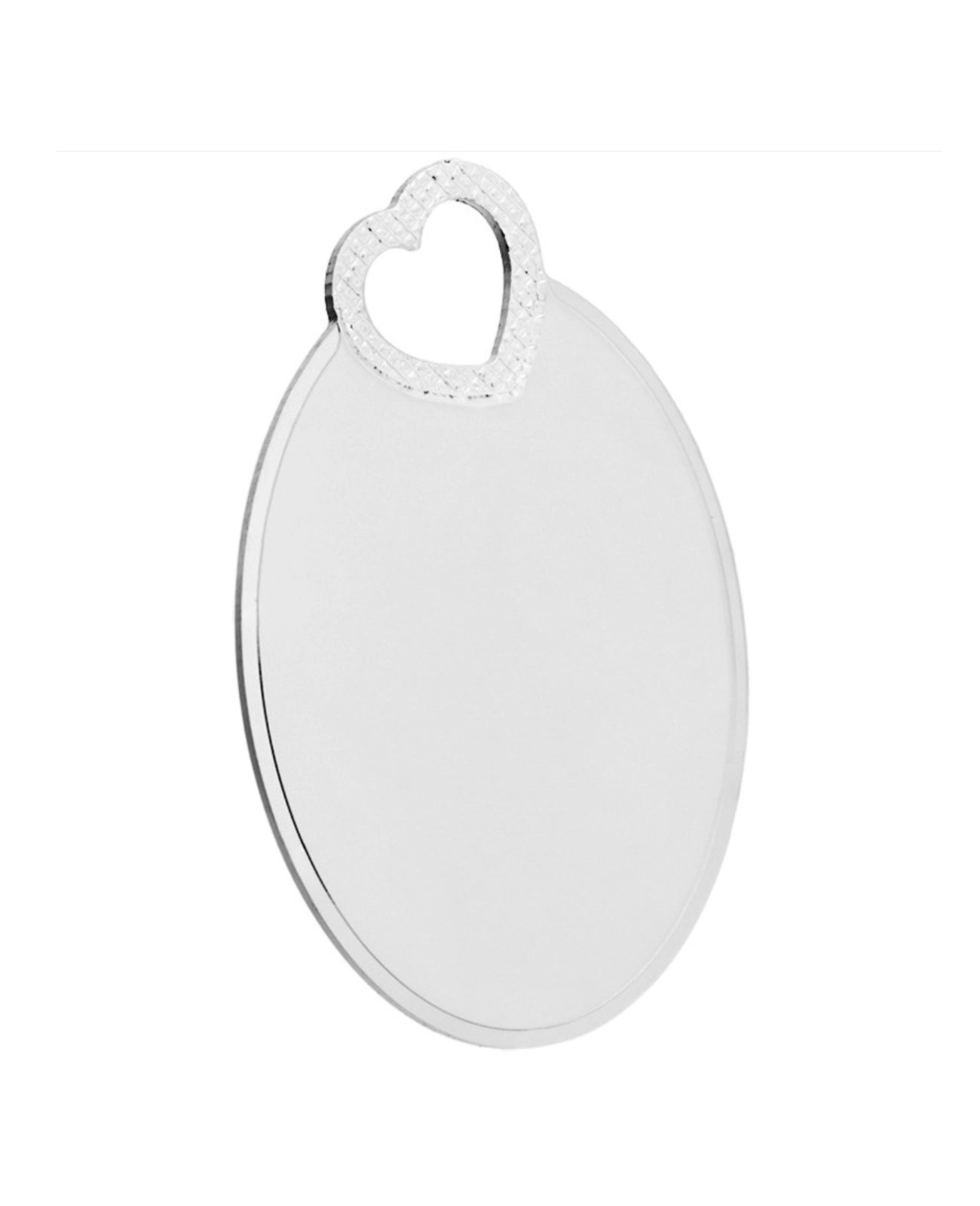 anhänger flache scheibe oval oben Herzmotiv