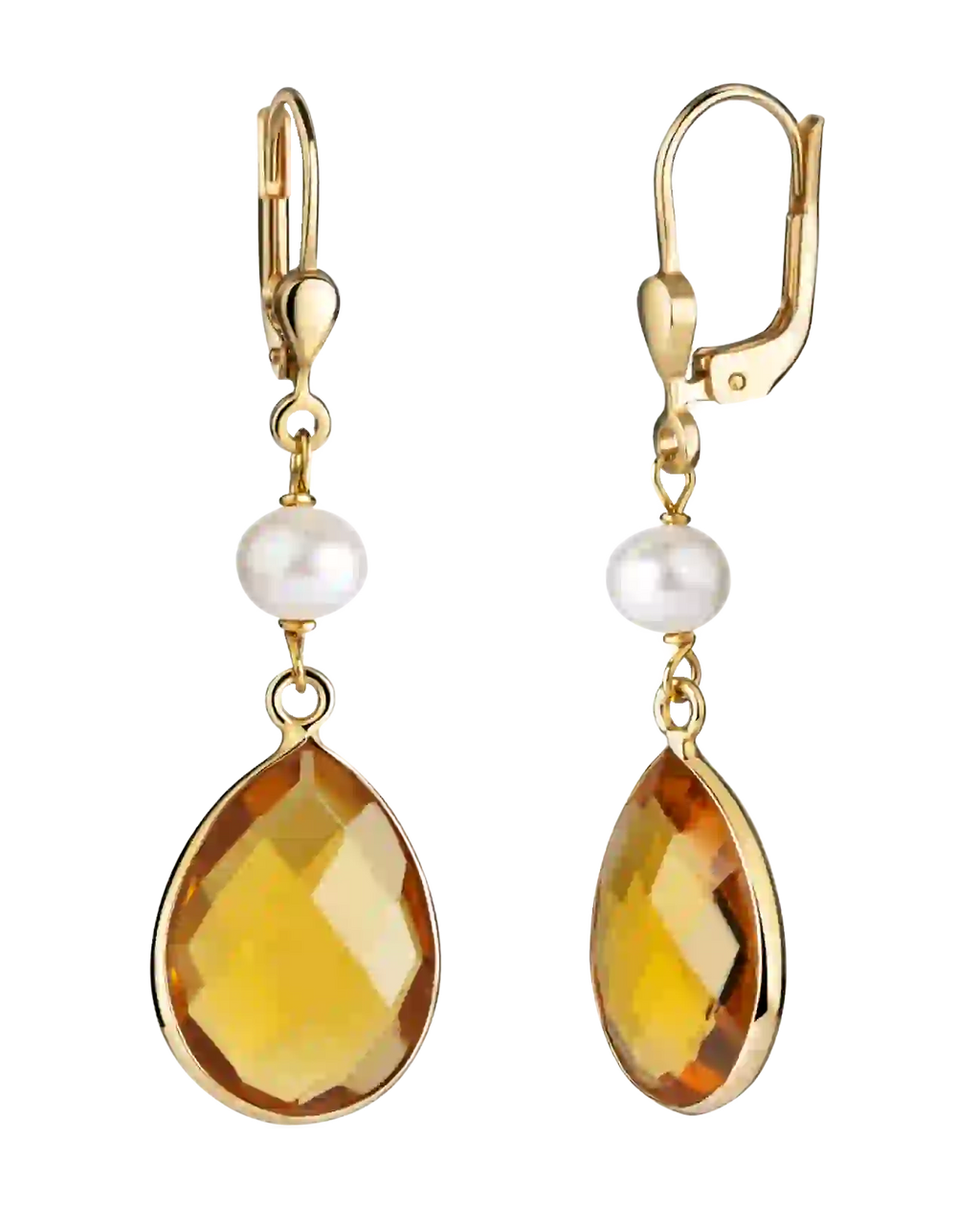 Brisur darunter süßwasserzuchtperle darunter großer tropfeiförmiger Quart Stein