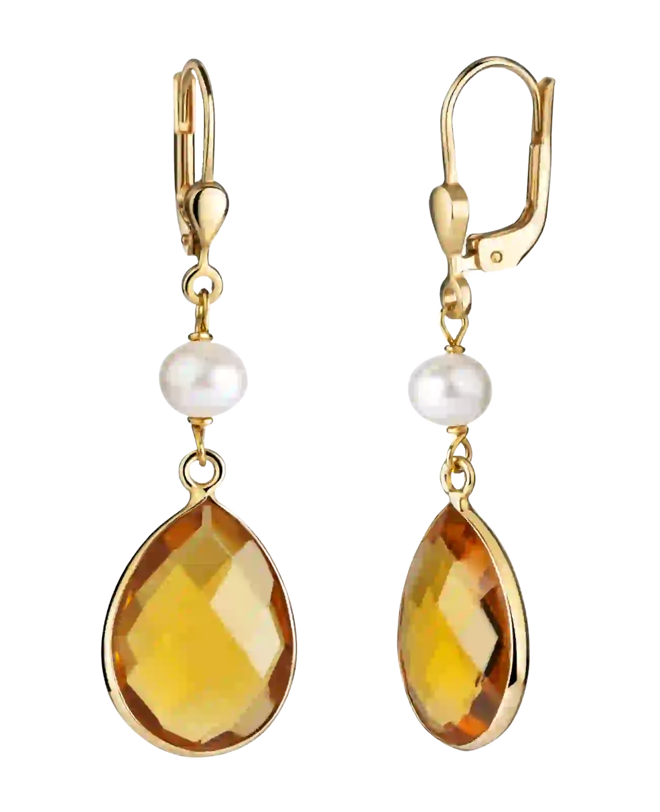 Brisur darunter süßwasserzuchtperle darunter großer tropfeiförmiger Quart Stein