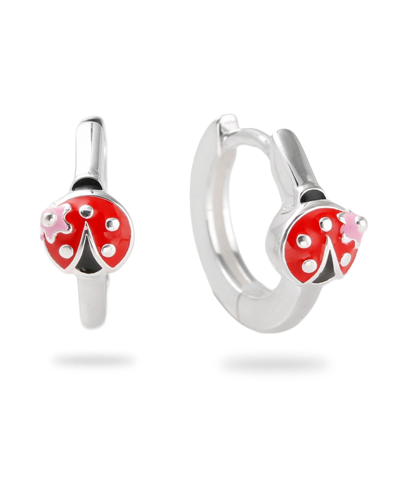 Creolen vorne farbige Marienkäfer mit Blume