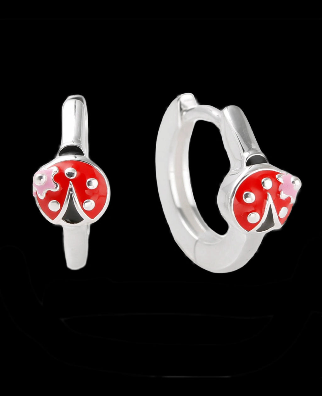 Creolen vorne farbige Marienkäfer mit Blume