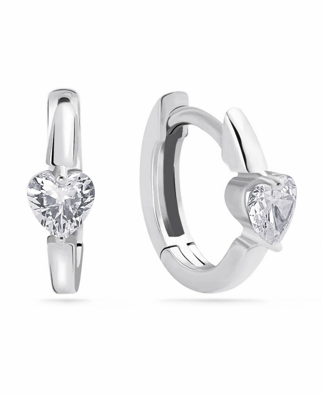 Creolen vorne großes Zirkonia Herz