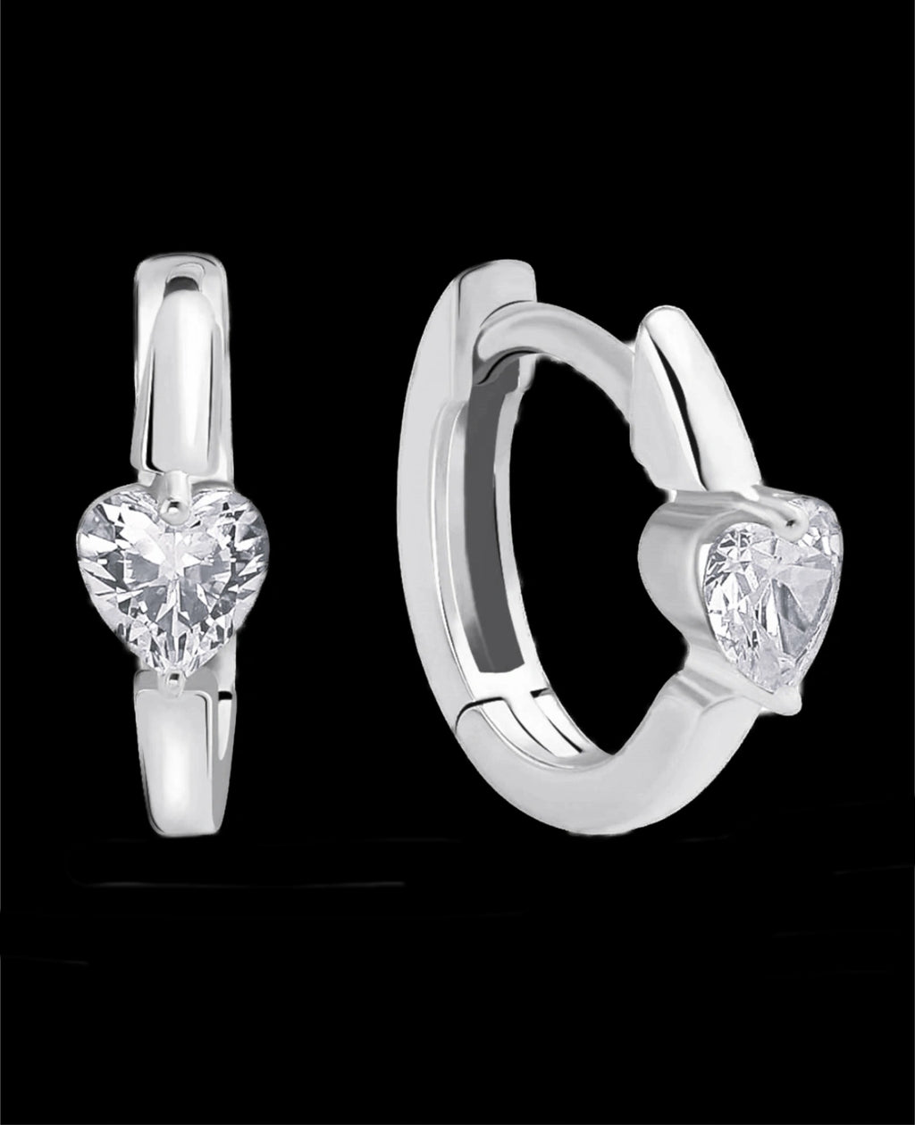 Creolen vorne großes Zirkonia Herz