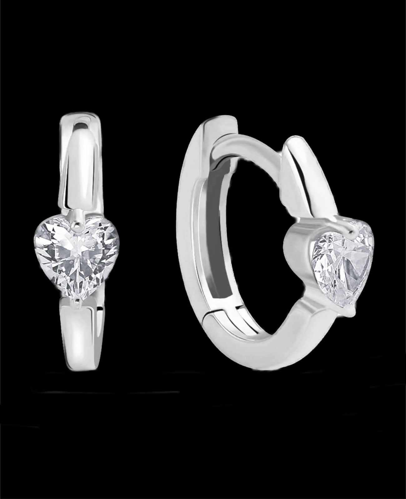 Creolen vorne großes Zirkonia Herz