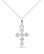 Ankerkette mit Kreuz Anhänger 6 Zirkonia Steine