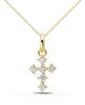 Ankerkette mit Kreuz Anhänger 6 Zirkonia Steine