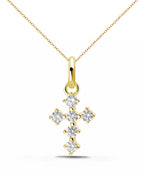 Ankerkette mit Kreuz Anhänger 6 Zirkonia Steine