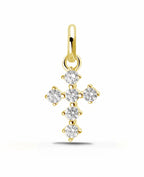 Ankerkette mit Kreuz Anhänger 6 Zirkonia Steine