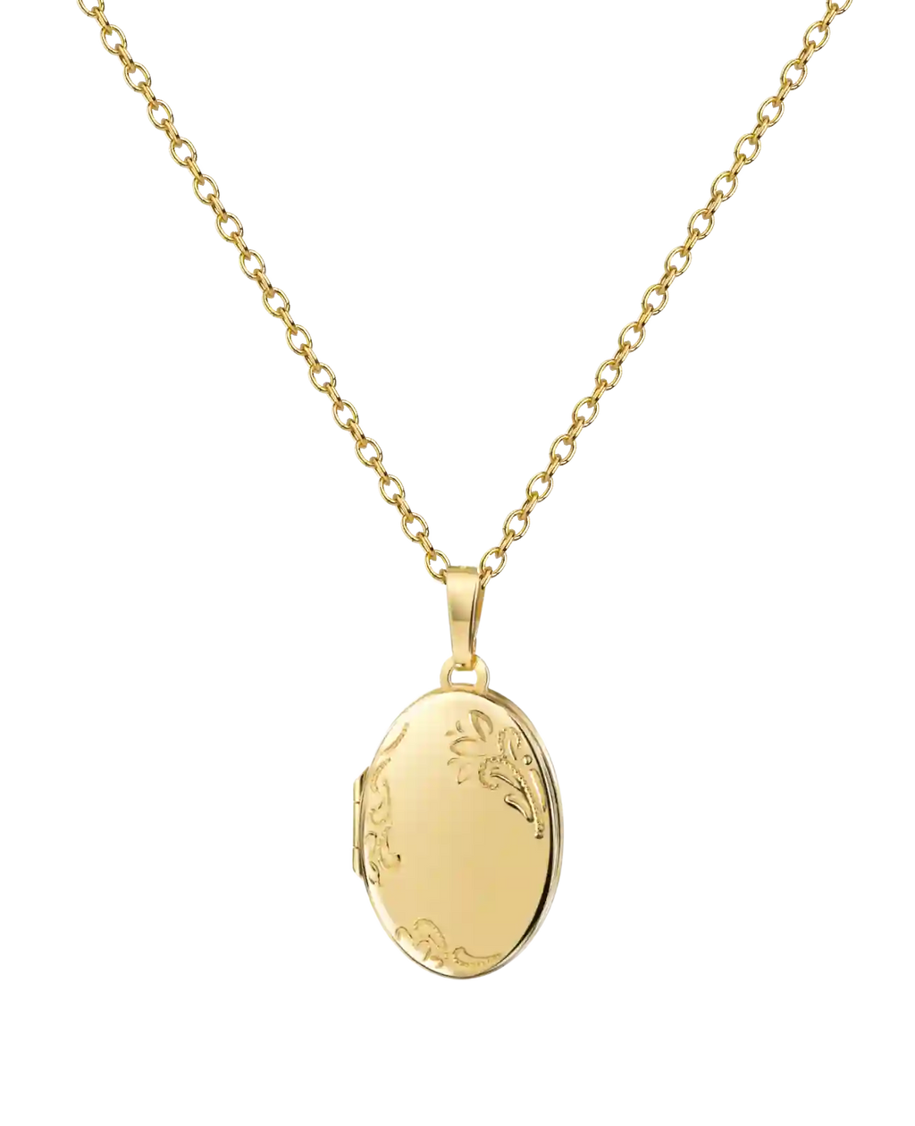 Ankerkette mit ovalen Medaillon Anhänger mit Verzierungen Platz für 2 Bilder