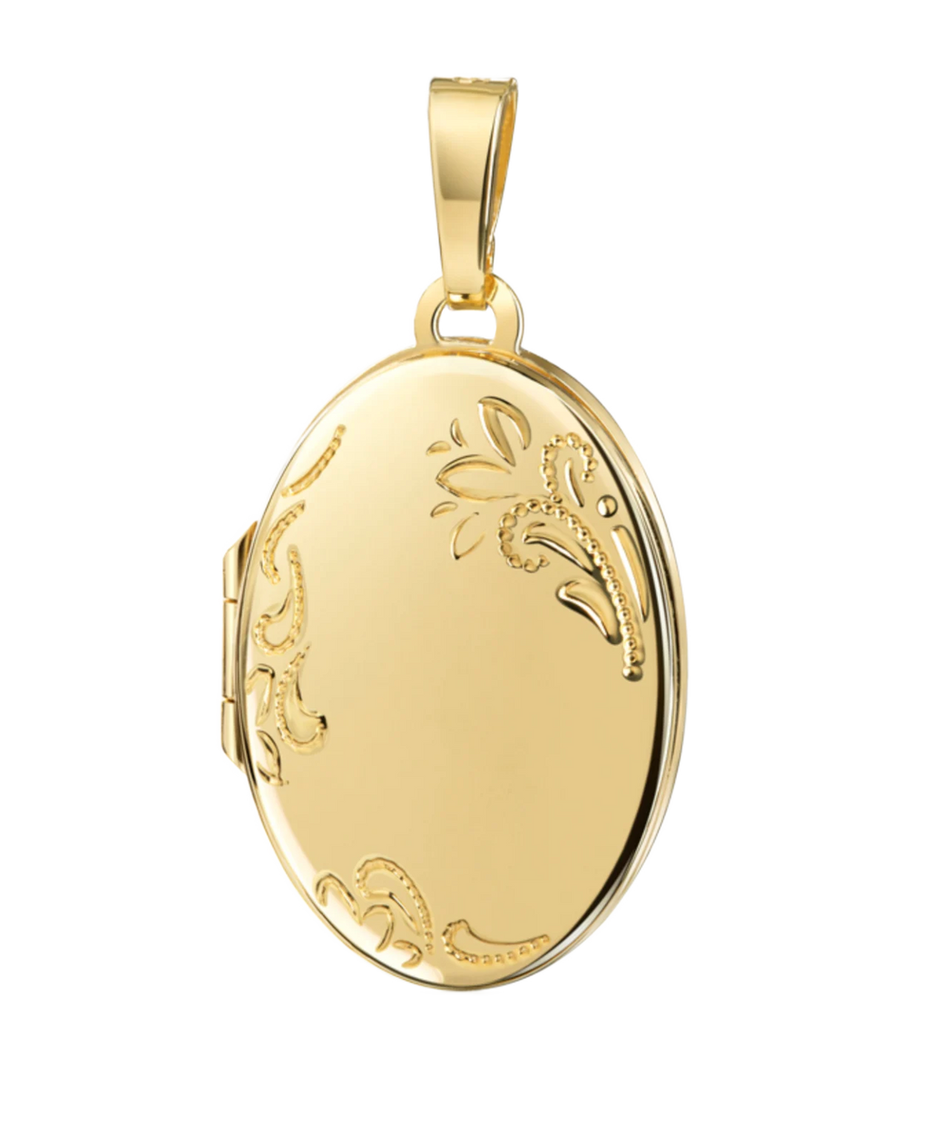 Ankerkette mit ovalen Medaillon Anhänger mit Verzierungen Platz für 2 Bilder