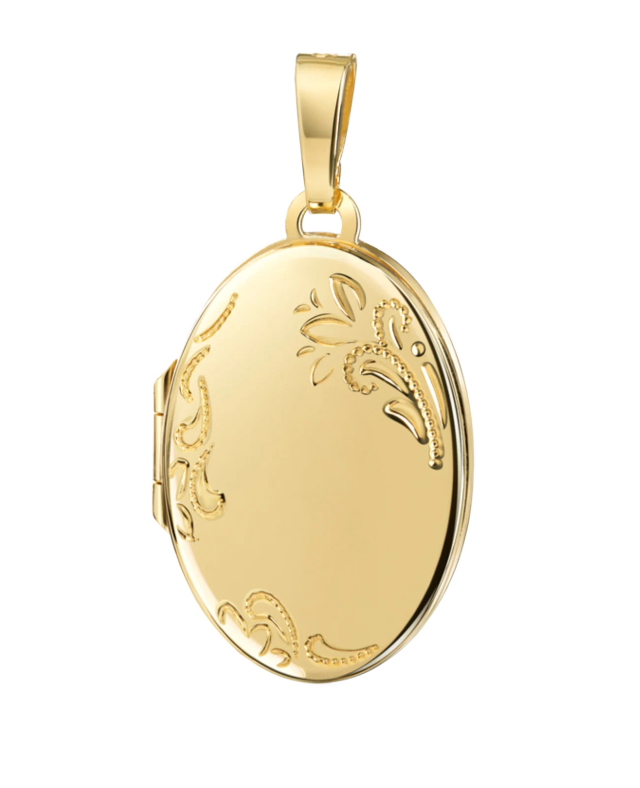 Ankerkette mit ovalen Medaillon Anhänger mit Verzierungen Platz für 2 Bilder