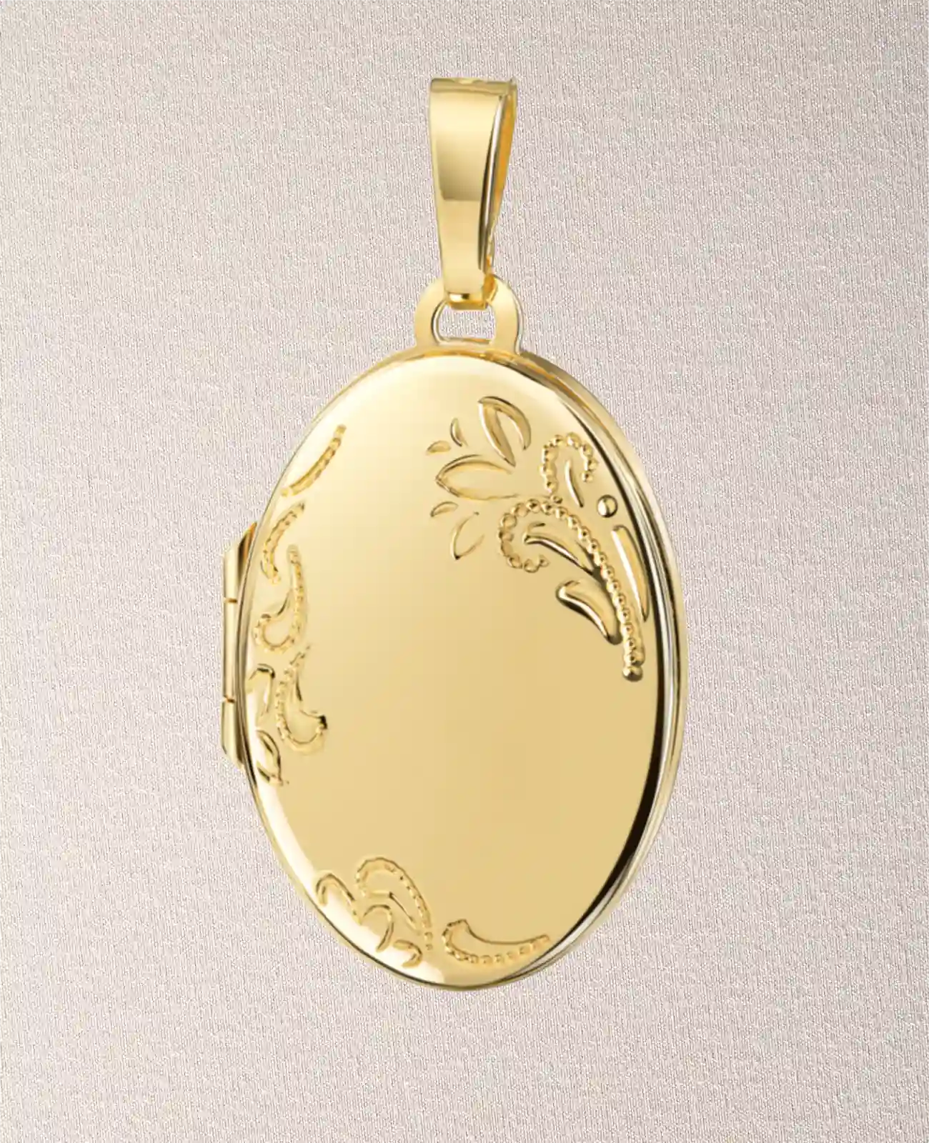 Ankerkette mit ovalen Medaillon Anhänger mit Verzierungen Platz für 2 Bilder