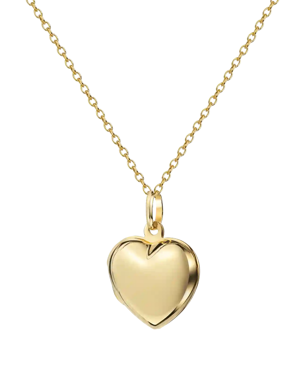 Ankerkette mit bauchigen Herz Medaillon Anhänger für 2 Bilder