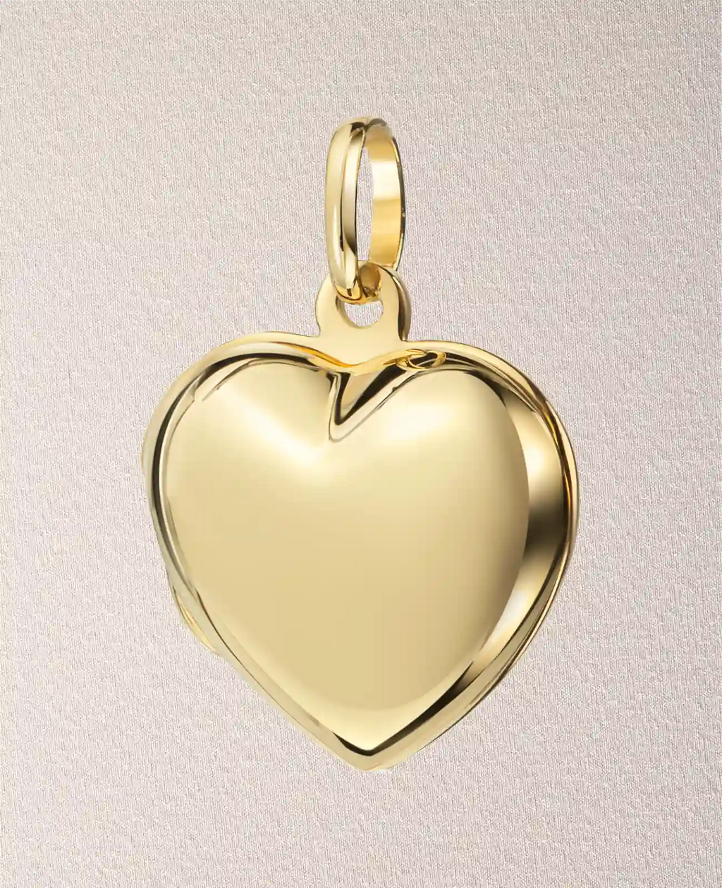 Ankerkette mit bauchigen Herz Medaillon Anhänger für 2 Bilder