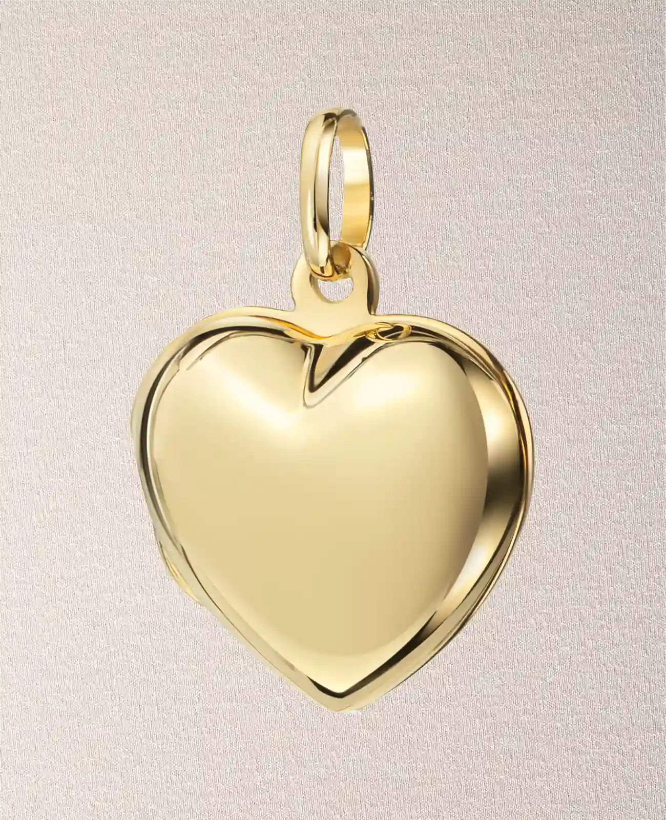 Ankerkette mit bauchigen Herz Medaillon Anhänger für 2 Bilder