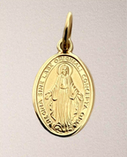 ovaler anhänger vorne maria hinten kreuz mit M