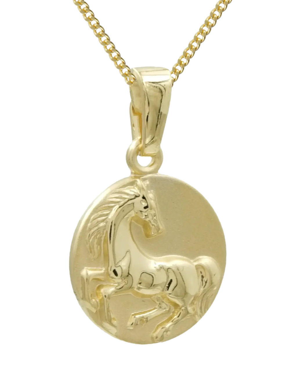 panzerkette mit runden Anhänger mit Pferdemotiv