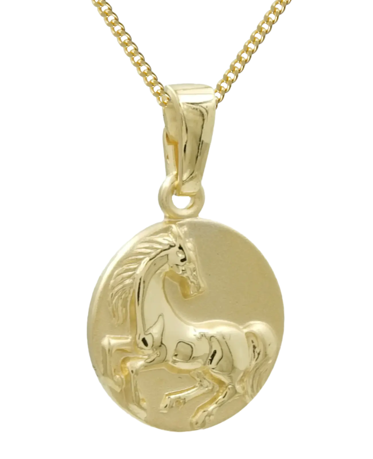 panzerkette mit runden Anhänger mit Pferdemotiv